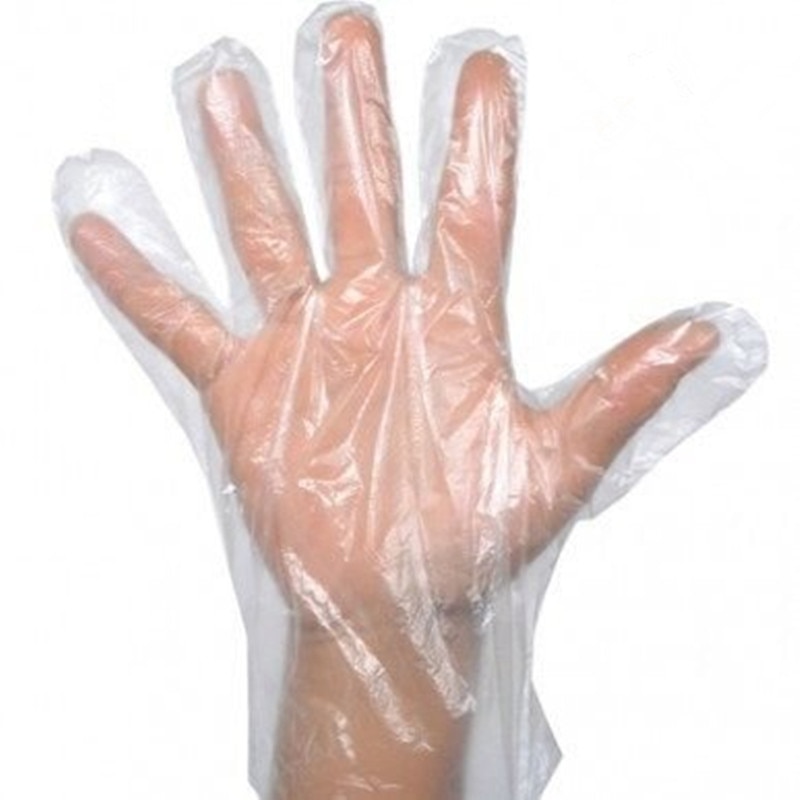 Guantes desechables de seguridad para el hogar, paquete de 100 unidades de guantes desechables de polietileno de alta densidad para uso doméstico, Cocina, Restaurante, sin contacto