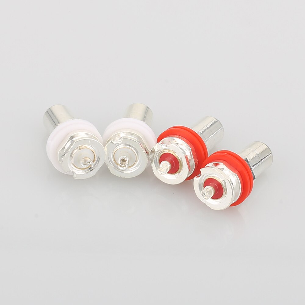 8Pcs Silver Plated RCA Phono Chassis Panel Mount Female Socket Adapter