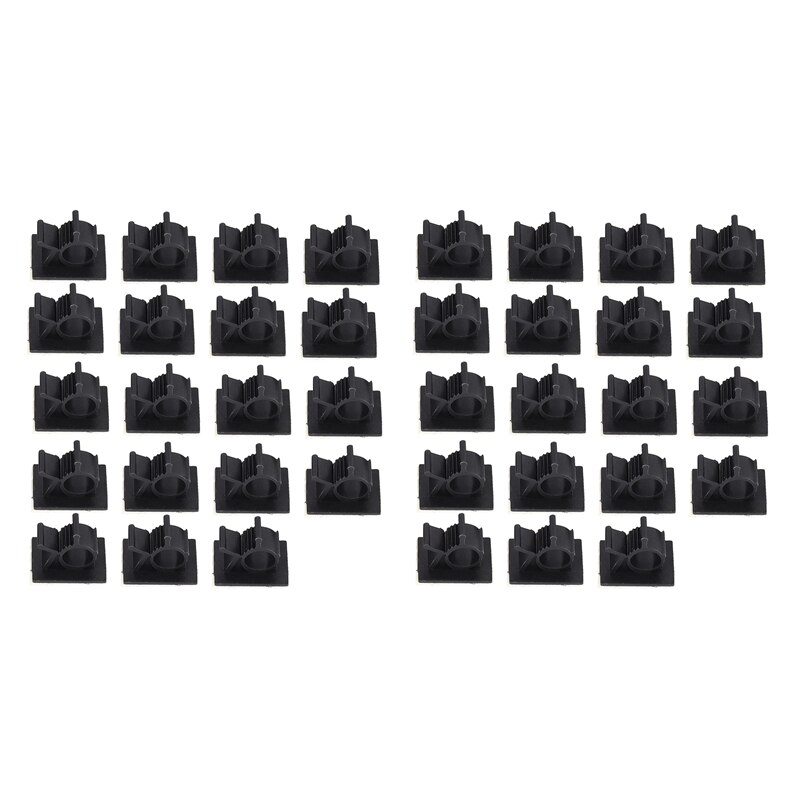 40Pcs Black Adjustable Plastic Cable Clamps Self Adhesive Car Cable Clips Wire Organizer: Default Title