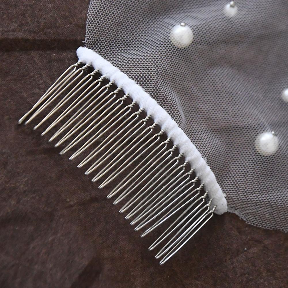 Youlapan V01 Mooie Parel Bruidssluier Een Laag Bruidssluier Wit Ivoor Bruiloft Sluier Met Kam Korte Bruid Accessoires