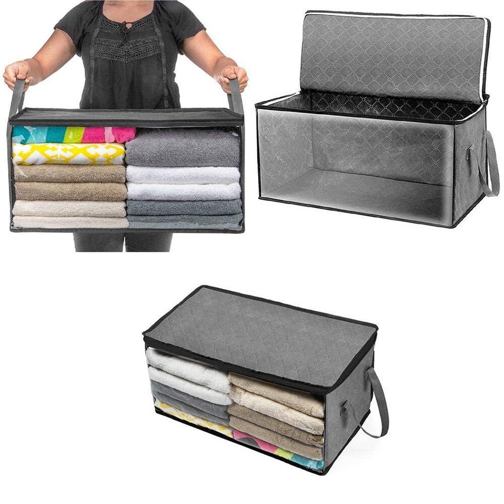 Opvouwbare Kleding Opbergtas Stofdicht Clear Venster Zakken Voor Het Opbergen Van Kleding Non-woven Opbergtas Organizer