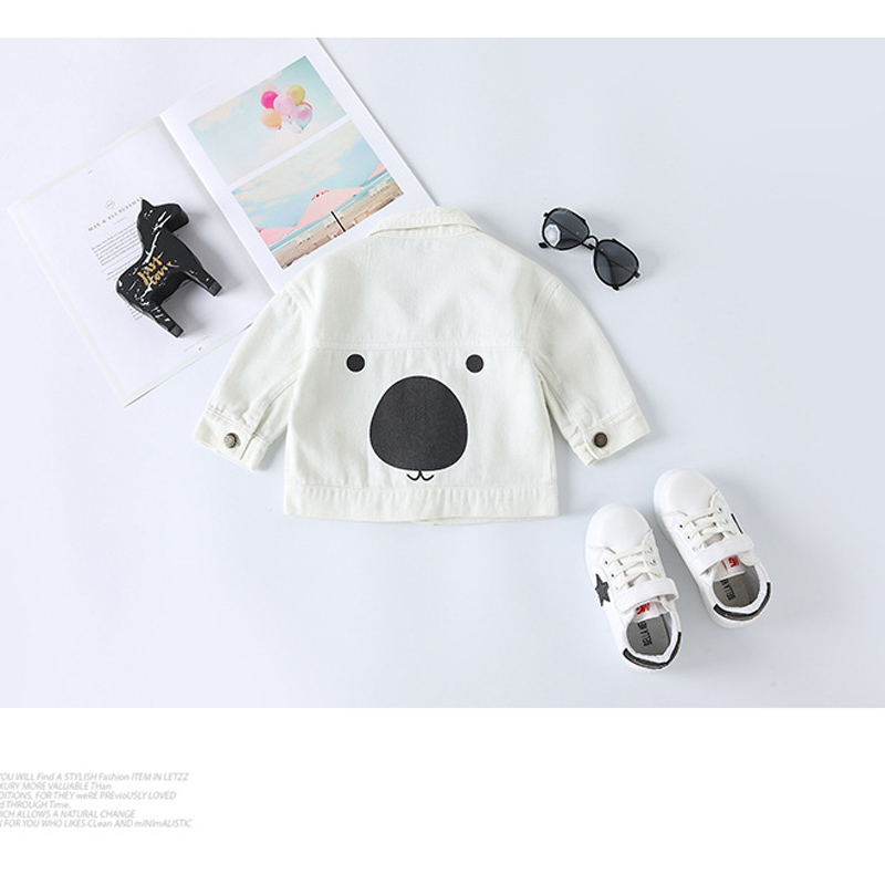 Mode Lente Lange Mouwen Kids Denim Jassen voor Meisjes Baby Print Hond Jas Cuasual Turn Down Kraag Baby uitloper LZ044