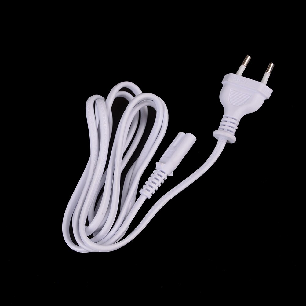 White 1.5M EU European 2-Prong Port AC Power Cord Cable Slim Power Cable for most printer & laptop AC power adapters