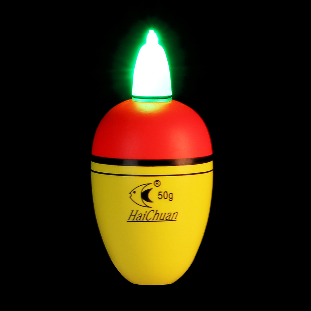 1Pcs 20g/30g/40g/50g Electronic Fishing Night Float Light Stick EVA Night Fishing Bobber with 2 Button Cells Fishing Accessories