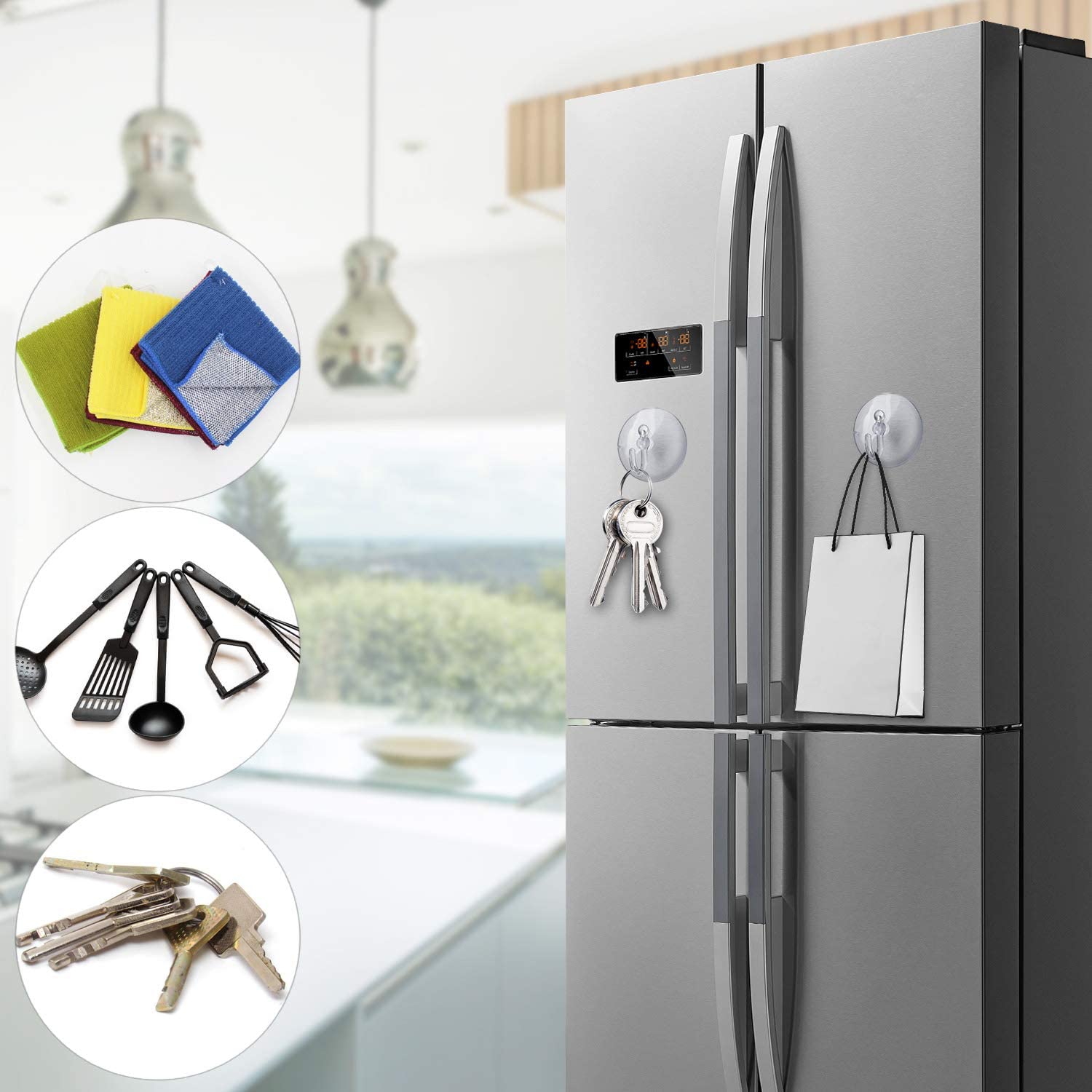 20pcs 30/40mm Suction Cup Hooks Strong Clear Sucker Hooks Towel Hanger for Fairy Christmas Lights Kitchen Bathroom Wall Window