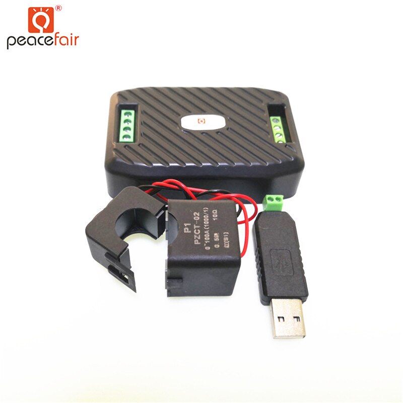 AC Single Phase Watt Energy Meter RS485 220V 100A Voltage Current Frequency Power factor Kwh Meter With Split CT&USB