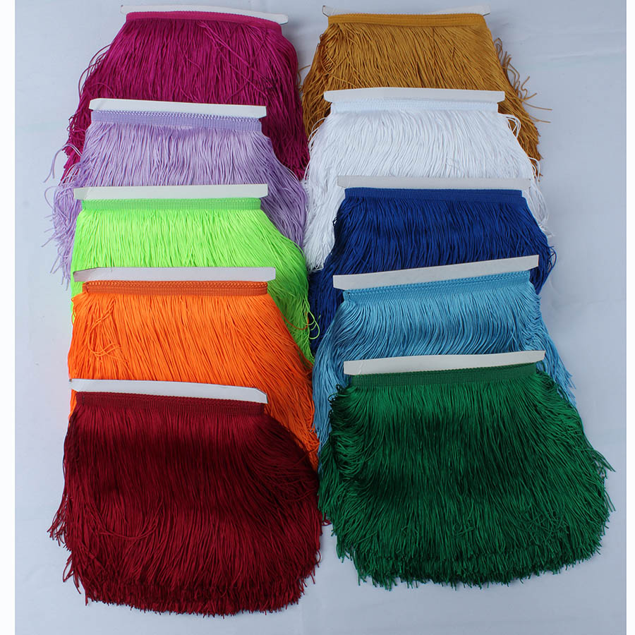 10 Yards/lot Lace Fringe Tassel Polyester Lace Trim Lint DIY Gordijn Latin Jurk Podium Kledingstuk 15 cm/ 20 cm/30 cm Breed