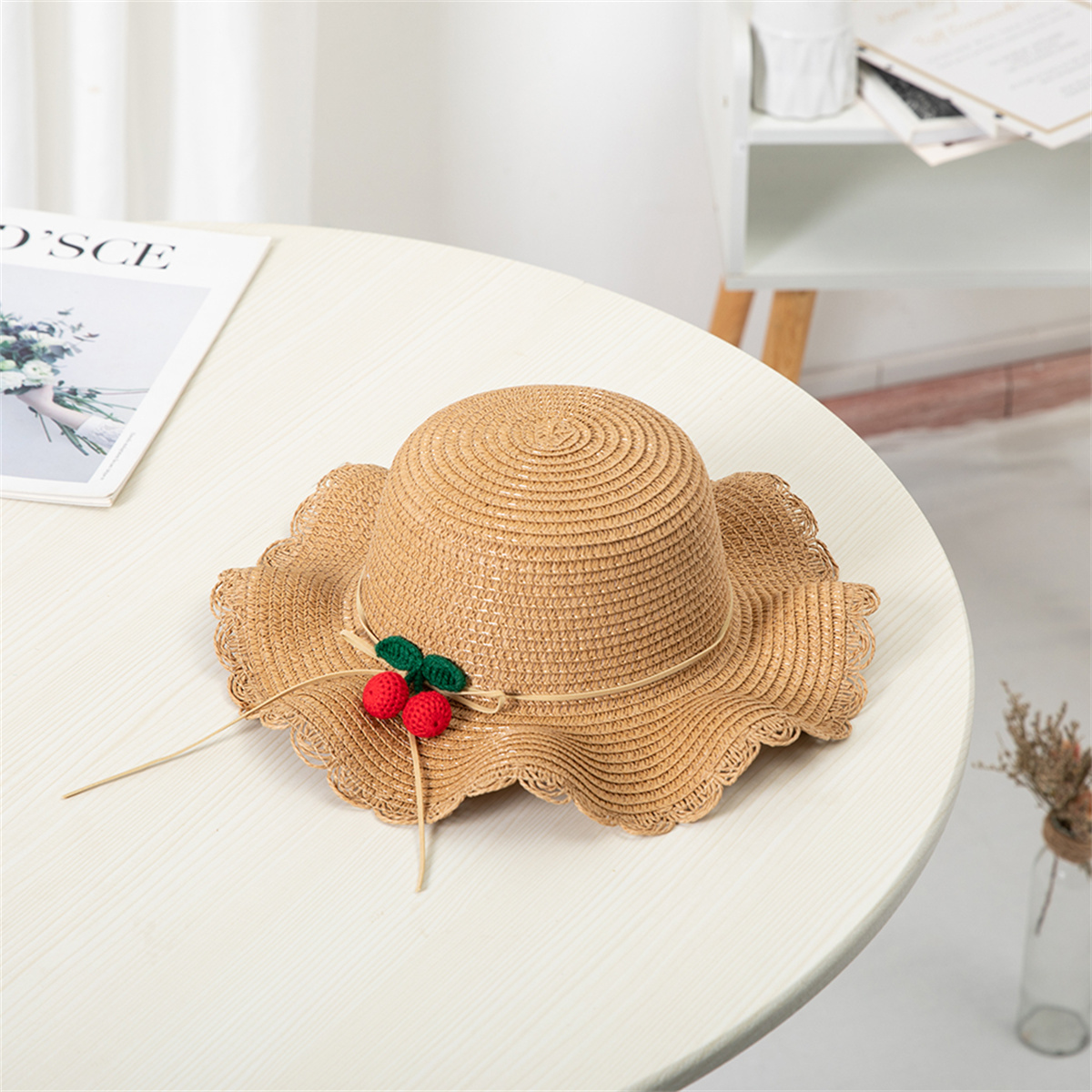 Summer Baby Flower Breathable Hat Straw Hat With Handbag Bags Kids Hat Boy Girls Sun Visor UV protection panama Hat gorras: black