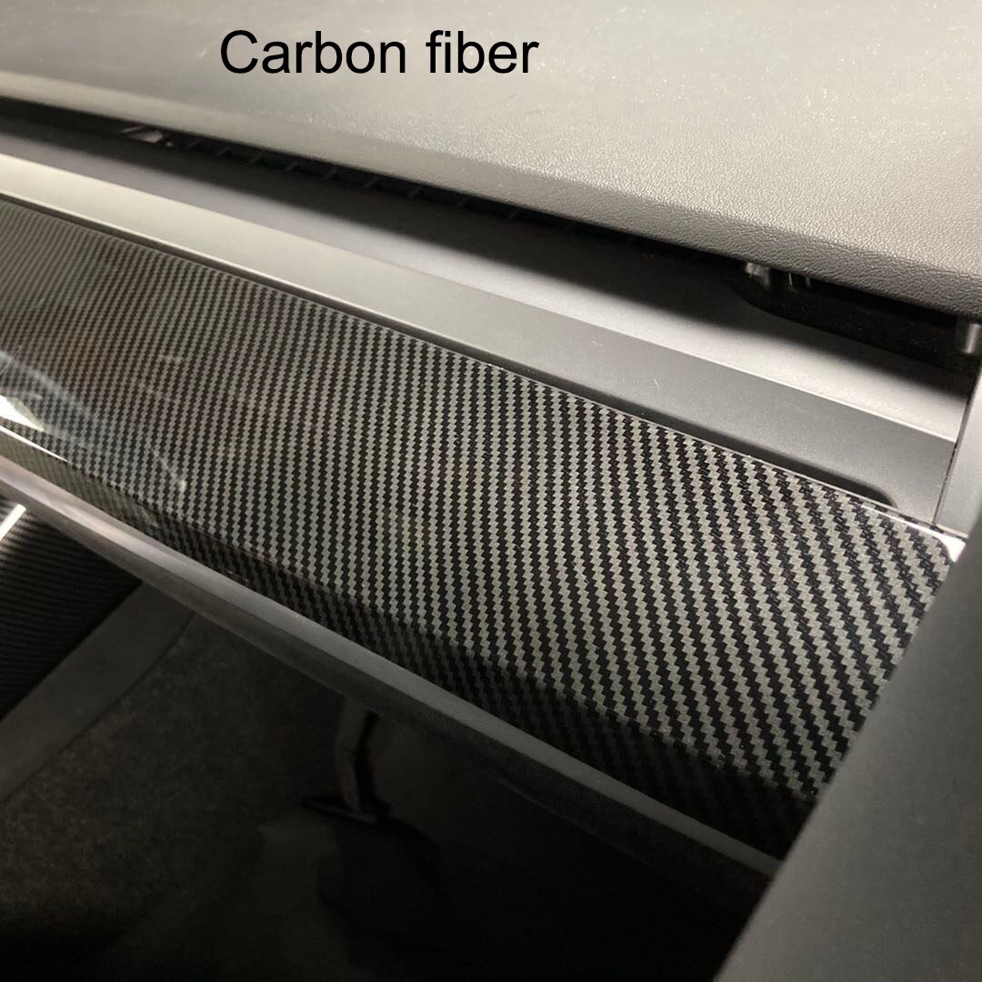 subsection frosting matte finish Carbon fiber decoration Dashboard For Tesla Model 3 Y Center control panel protective cover: Carbon fiber