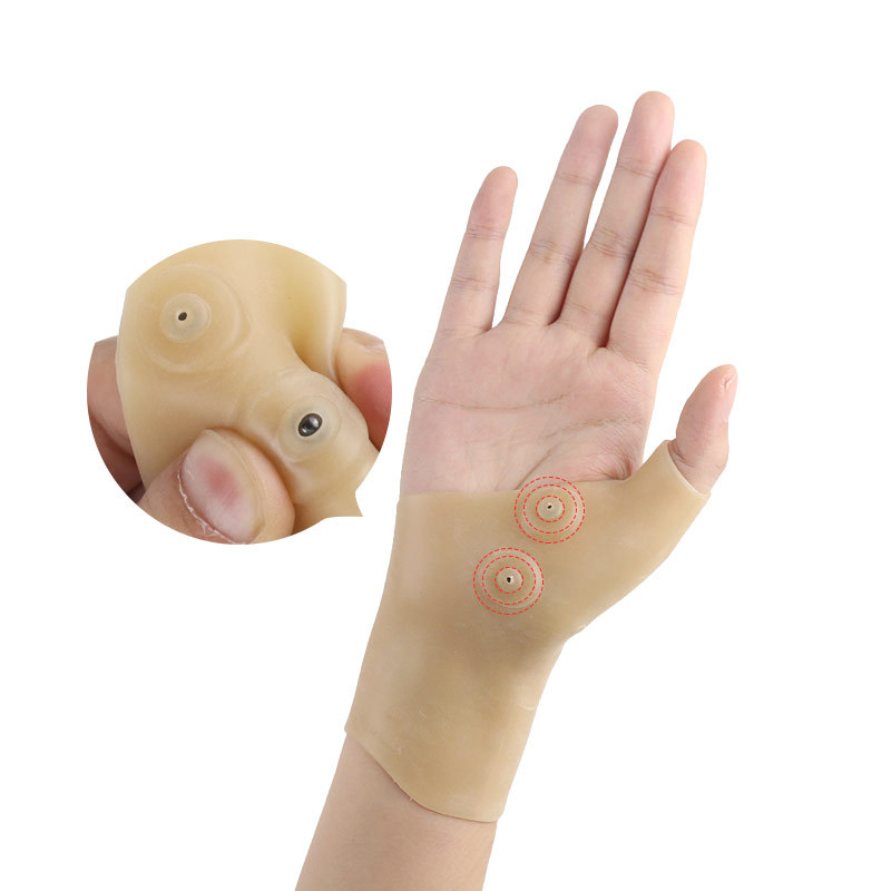 Magnetisk håndled understøtter hånd tommelfinger trykkorrektionshandsker hånd finger smertefiksering handske gigt armbåndsbehandling silikone