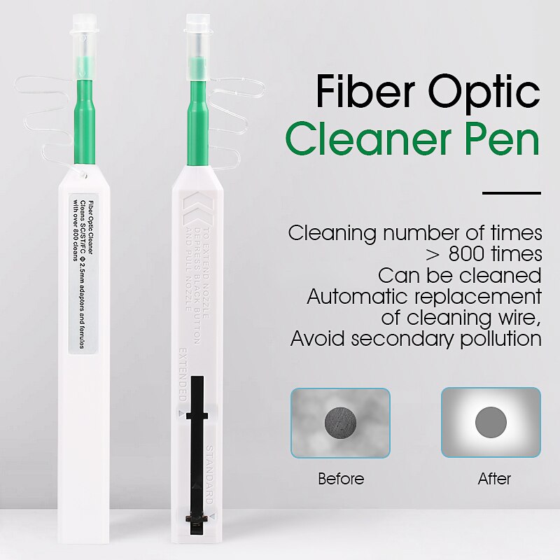 One-Click Fiber Optic Connector Cleaner Pen for 2.5mm SC ST and FC Connectors Fiber Optic Tools FOC