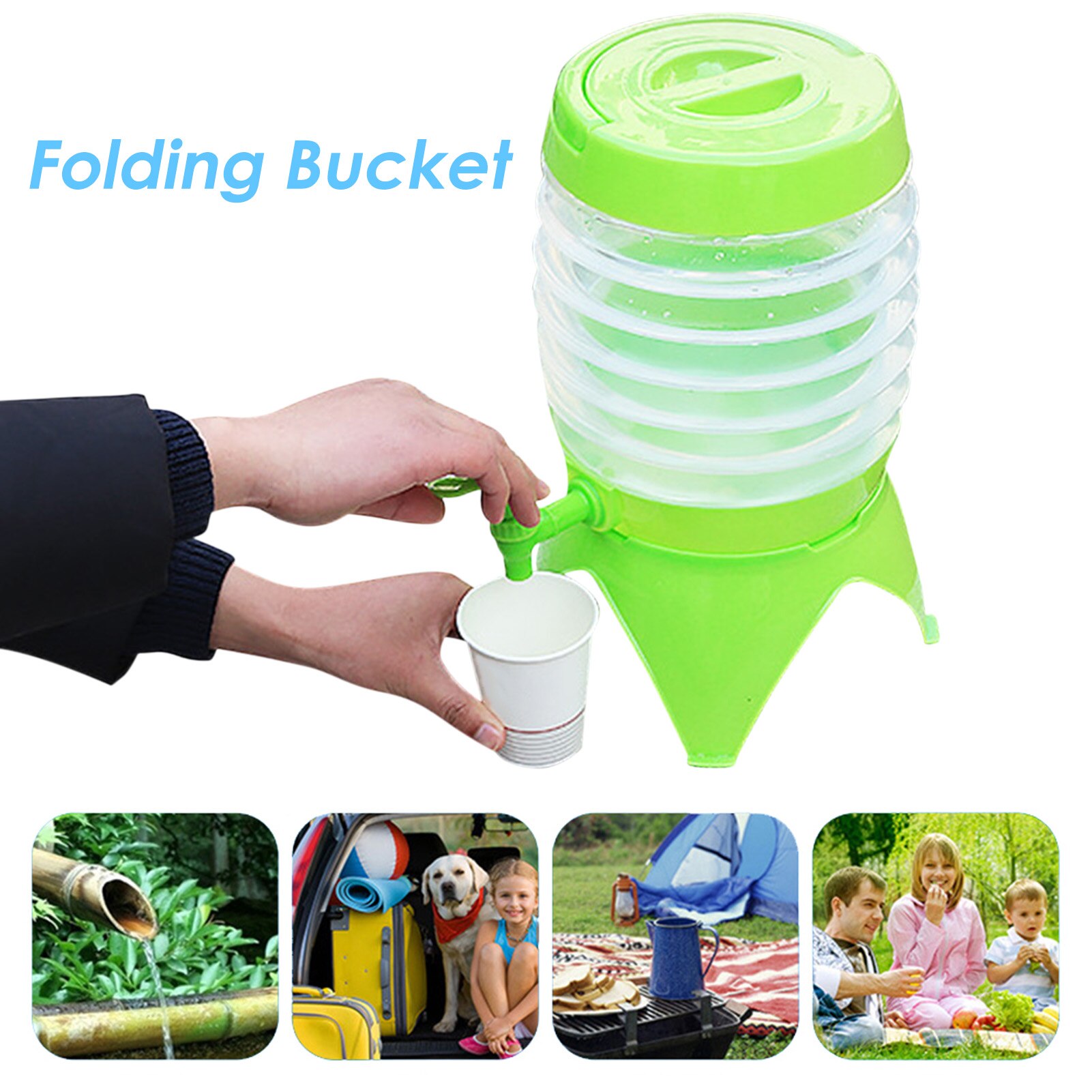 Car Water Bucket Outdoor Foldable Water Storage Bucket Car Portable Storage Tank Tank Kitchen Plastic With Faucet Plastic Bucket