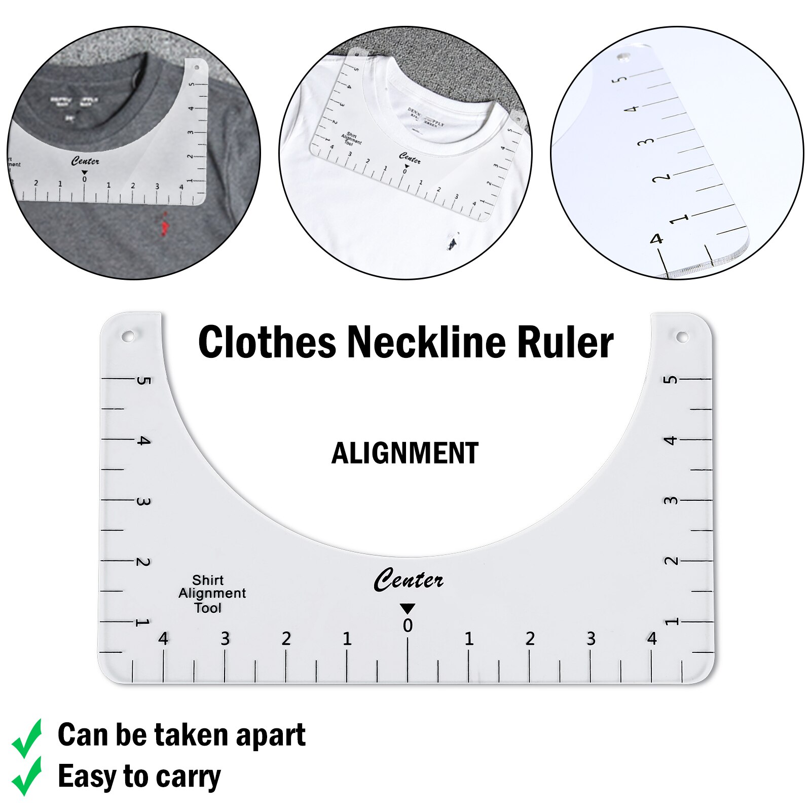 4PCS T-Shirt Alignment Rulers For Guiding T-Shirt Rulers With Size Chart DIY Drawing Template Craft Tool Drafting: PVC-10x6 inches