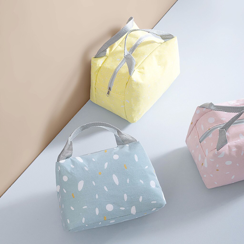 Portable Lunch Bag Women Thermal Insulated Lunch Box Tote Cooler Handbag Bento Pouch Dinner Container School Food Storage Bags