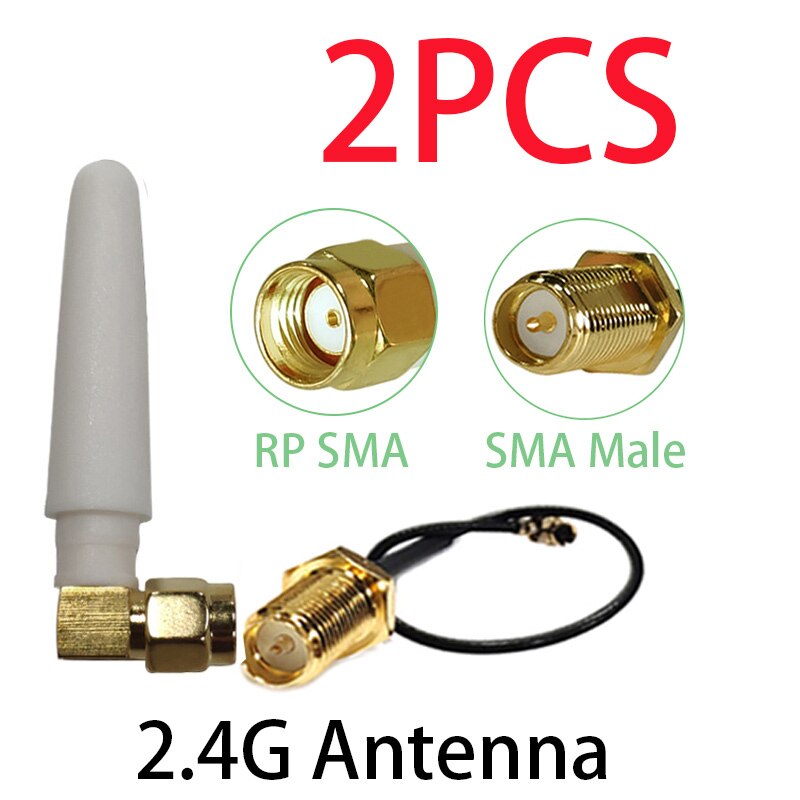 2.4 ghz antenne 2 stk wifi sma han hunstik 2 ~ 3 dbi 2.4 iot antenne wi fi lille størrelse antenne hvid antenner antenner router: 2 stk fc