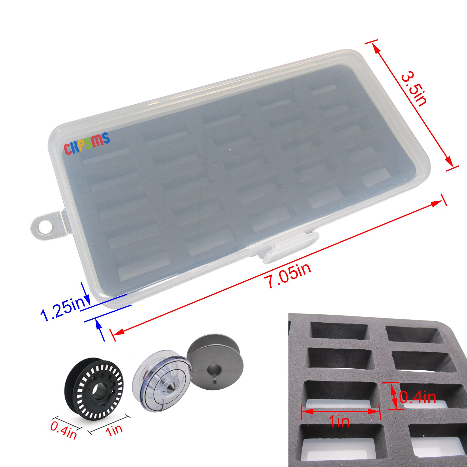 2Pack Bobbin Case For Jumbo (M Size Diameter:1 inch ) Bobbin (Box Only) Hold 50PCS Bobbins