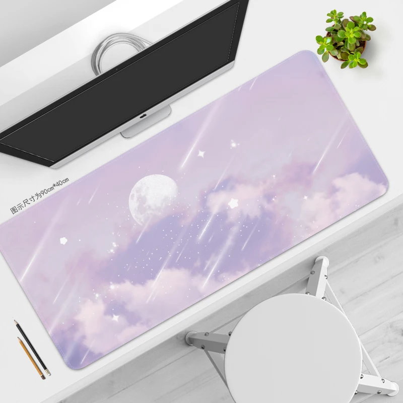 Pink Sky Cloth Mouse Pad Extra Large Cute Female Office Computer Deskmat Student Table Cushion Keyboard Rug Writing Desk Carpet: XXS / Dark Brown