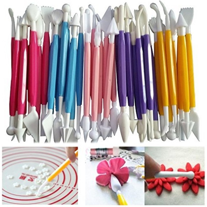Fondant kage værktøj sæt  of 8 stk/sæt fondant udskæring kniv chokolade kage udskåret blomster udskæring gruppe ælte plastpind