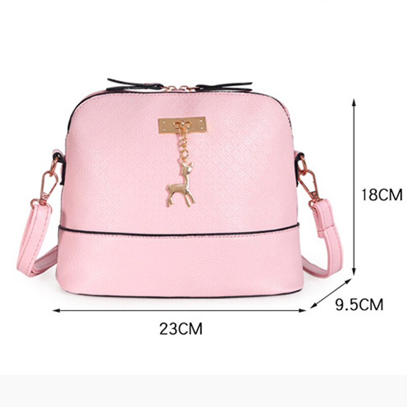 Women Messenger Bags Mini PU Leather Bag With Deer Toy Shell Shape Bag Women Shoulder Bags Ladies Zipper Handbag