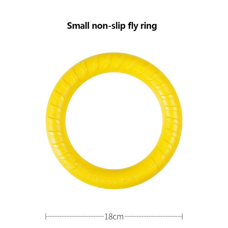 Yellow Pet Toy Dog Training Floating Toys Pet Ball Bite Pull Ring Flying Discs Foam Bite Resistant Dog Interactive Toys: S non-slip fly ring