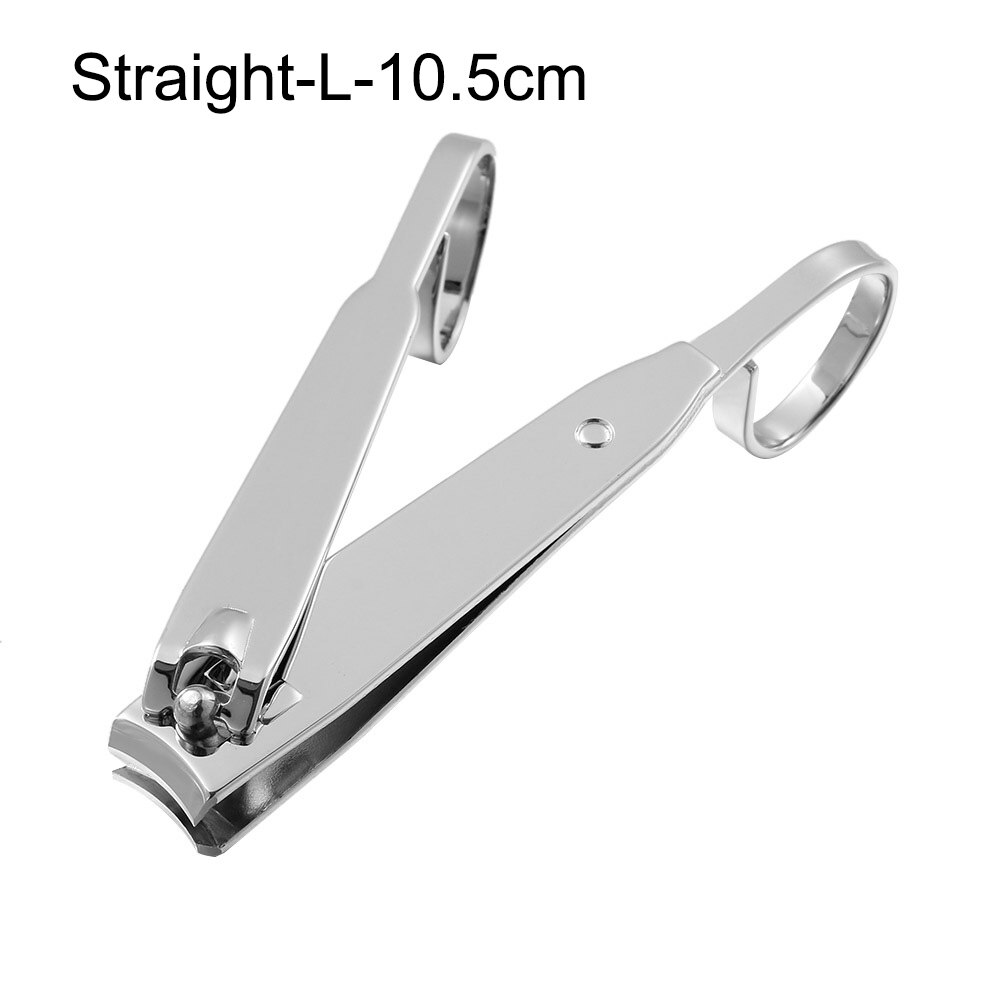 Stainless Nail Clipper Cutter Straight & Curved Nail Trimmer Manicure Pedicure Care Edge Scissor Nail Cutter Manicure Nail Tools: Straight-L-10.5cm
