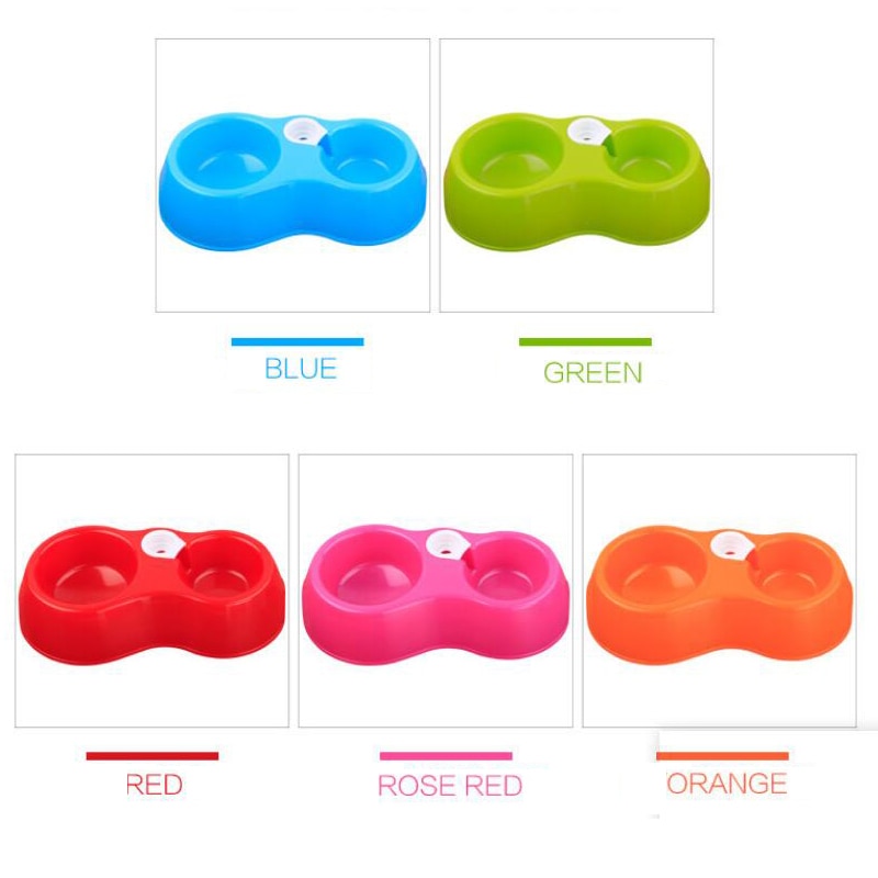 HIPET Dual Port Dog Cat Drinking Feeding Feeder Bowl Plastic Automatic Water Dispenser Pet Feeder Bowls Supplies