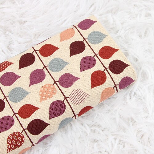 Tela de algodón de 110x45cm de grosor, tejido con estampado de hojas para manualidades, tejido hecho a mano para coser bolsas, Material de mosaico, accesorios textiles para el hogar: Cotton Fabric 1
