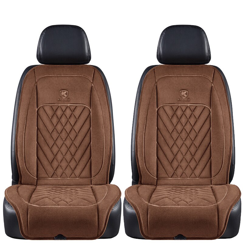 12V/24V Car Seat Heater Lengthen Heated Car Seat Cover Warm Car Heating Mat Universal Winter Electric Heated Seat Cushion: Coffee 2Pcs