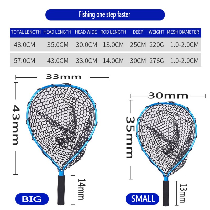 Draagbare Zachte Rubber Schepnet Forel Vangen Visnet Aluminium Visnet Trap Comfortabele Eva Handvat Met Stevige Hand Netto