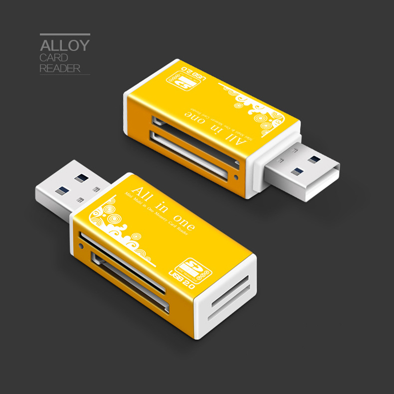 All In 1 Memory Card Reader USB 2.0 Multi SD/SDHC MMC/RS MMC TF/MicroSD MS/MS PRO/MS DUO M2 Card Reader TF