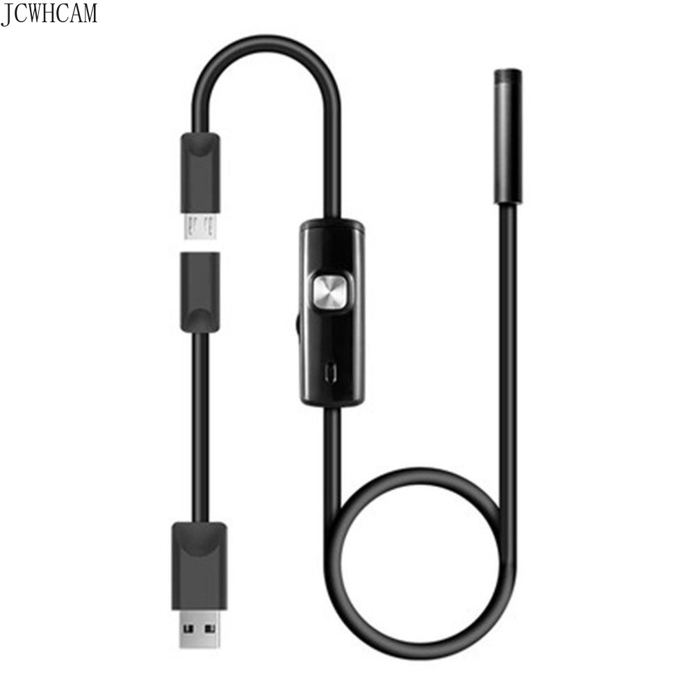 1m 2m 5m 10m semi-styv usb endoskop kamera 5.5mm ip67 vattentät orm kamera med 6 led windows macbook pc android endoskop