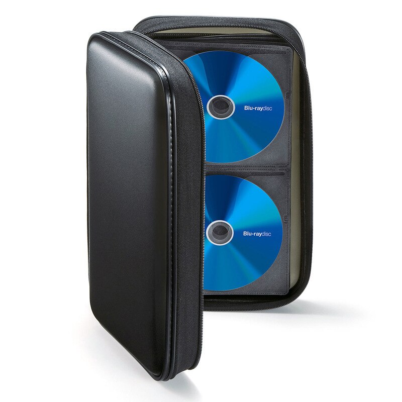 Ymjywl cd-kasse blu-ray-diskboks stødsikker cd / dvd-holder med emballage 96 disks kapacitet til bilopbevaringsudstyr
