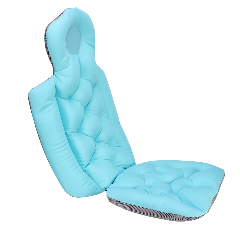 Bathtub Pillow Back Support Bath Cushion Full Body Shoulder For Head Home Neck Ergonomic Non Slip Spa Soft Bathroom: Blue L