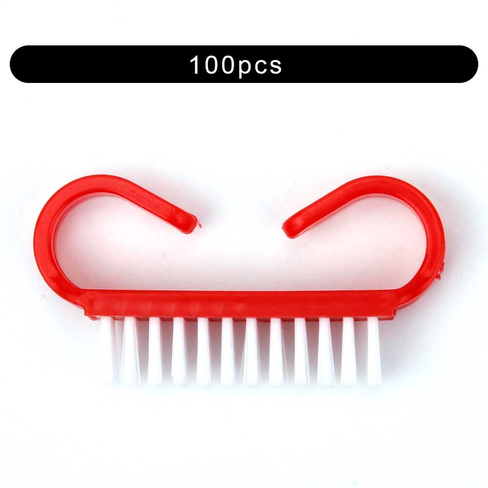 Reinigung Nagel Pinsel Nail art UV Gel Entfernen Maniküre Pediküre Werkzeug Kunststoff Finger Pflege Staub Sauber Griff Make-Up Waschen Für Frauen: Orange