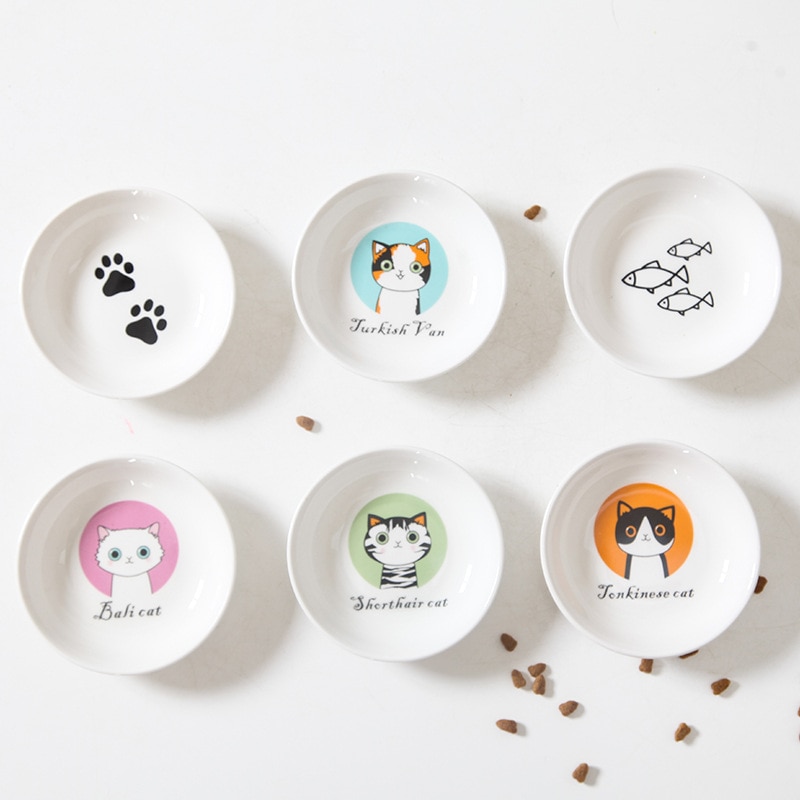Cute Cat Small Saucer Shape Mini Plate Ceramics Cartoon Dish Snack Plate Chinchilla Squirrel Hedgehog Bowl
