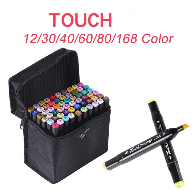 Touch Markers 30/40/60/80 Color Sketch Art Marker Pen Double Tips Alcoholic Pens For Artist Manga Markers Art Supplies School