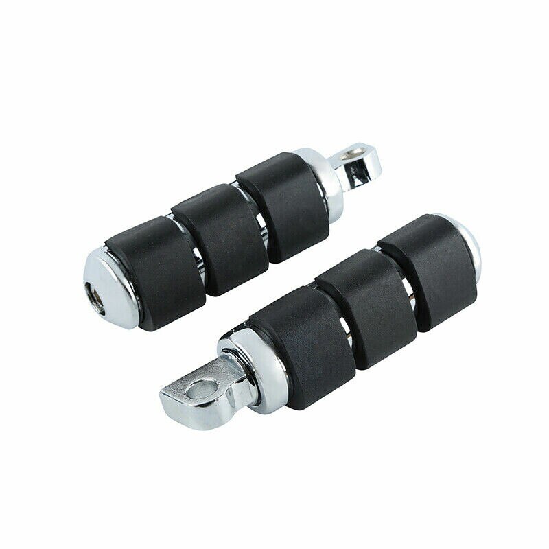 Motorrad Anti Vibration Gummi Fußrasten Fußrasten Für Harley Softail FXST Dyna FX XL: Chrom