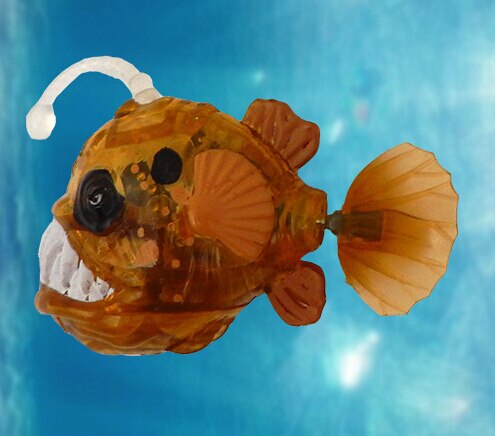 Aquarium grappig zwemmen elektronische vis geactiveerd batterij aangedreven speelgoed huisdier voor vissen tank decoreren vis lantaarn vis: Bruin