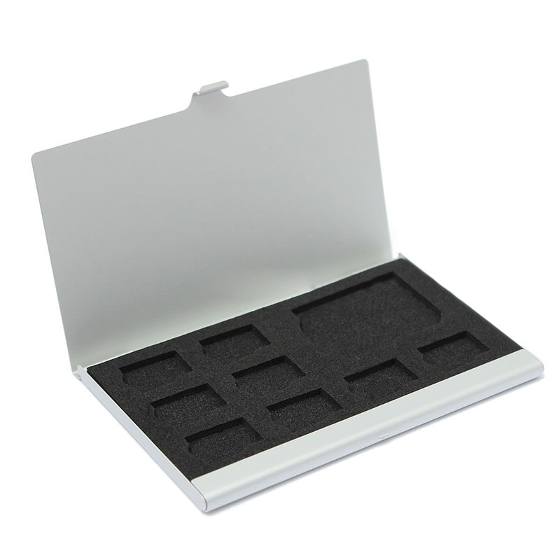 9 boîtiers métalliques de protection pour cartes mémoire micro-sd/SD, 8 TF et 1 SD