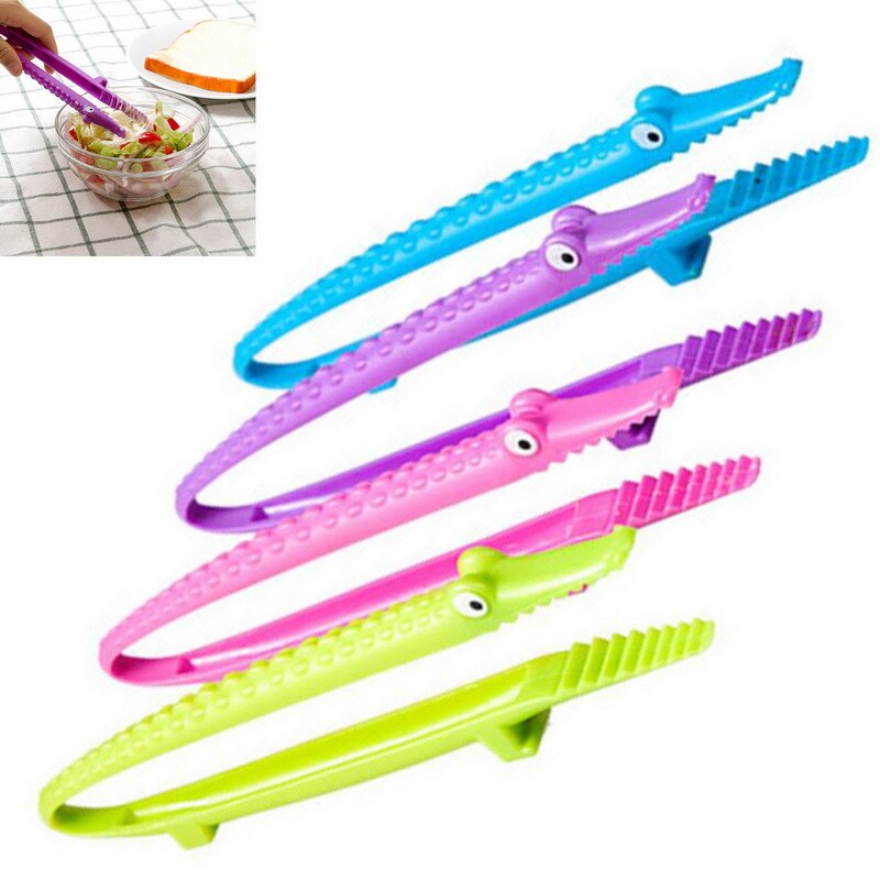 Pinzas multifunción para ensalada de cocodrilo, verduras y frutas, pinzas para comida, pinzas para pan, huevo, tarta, herramientas para barbacoa, pinza de cocina, utensilios para hornear
