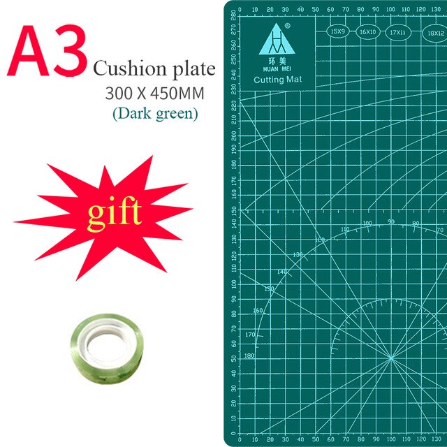 A3 clipping with lath large pad handwritten paper mermaid model rubber drawing cutting pad business student cutting pad: dark green