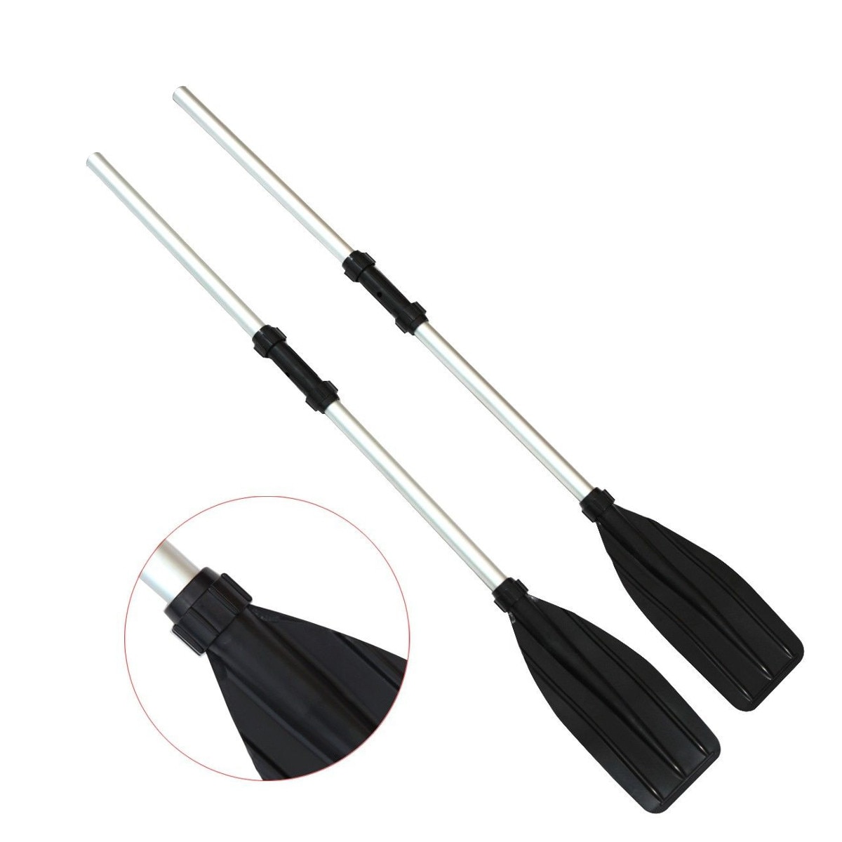 2Pcs Detachable Assemble Strengthened Aluminium Boat Oars Paddle Long Oar PVC Inflatable Boat Fishing Kayak Canoe Paddle Pad