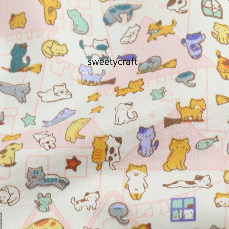 160x50cm cogumelo cervos impressão tecido de algodão por metros tissus retalhos diy costura material bebê vestido cama folha sarja pano