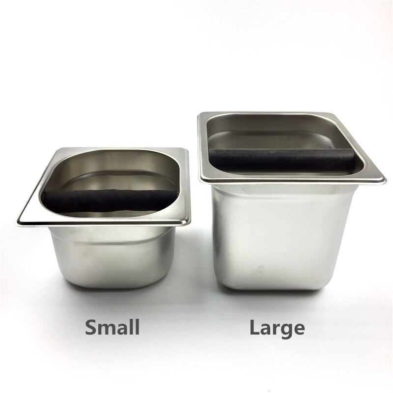 Coffee Knock Box Stainless Steel Wood Coffee Grounds Container Box Barista Coffee Residue Bucket Grind Waste Bin Knocking Bucket