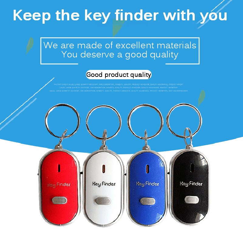 4 Colors Mini LED Whistle Key Finder Flashing Beeping Remote Lost Keyfinder Locator Keyring For Children Wallet