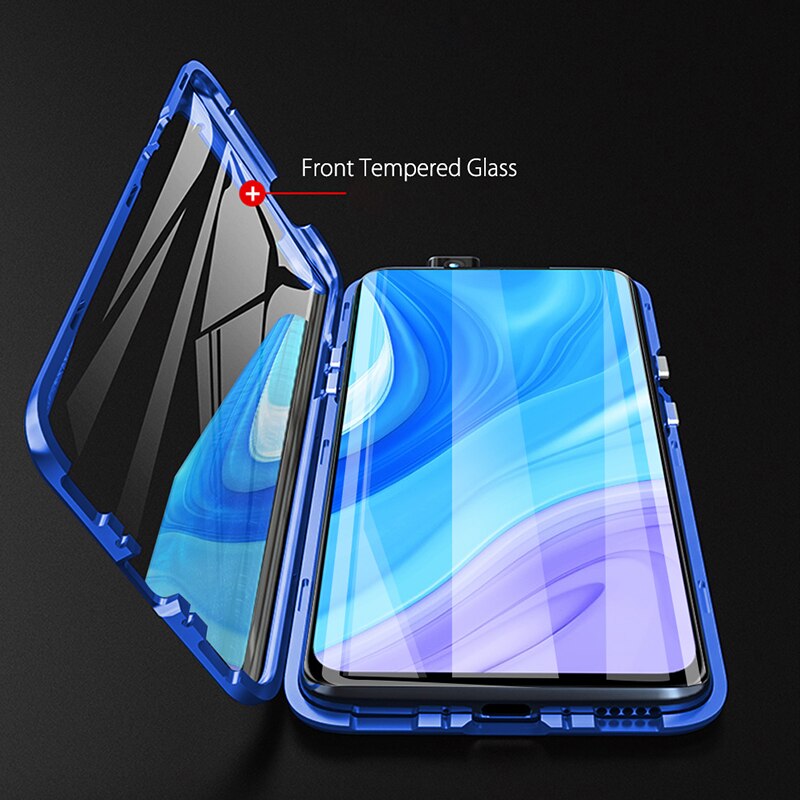 Magnetic Case For Huawei Y9s Case Clear Double-Sided Tempered Glass Hard Bumper Back Cover For Huawei Y9s Y 9s Shockproof Coque