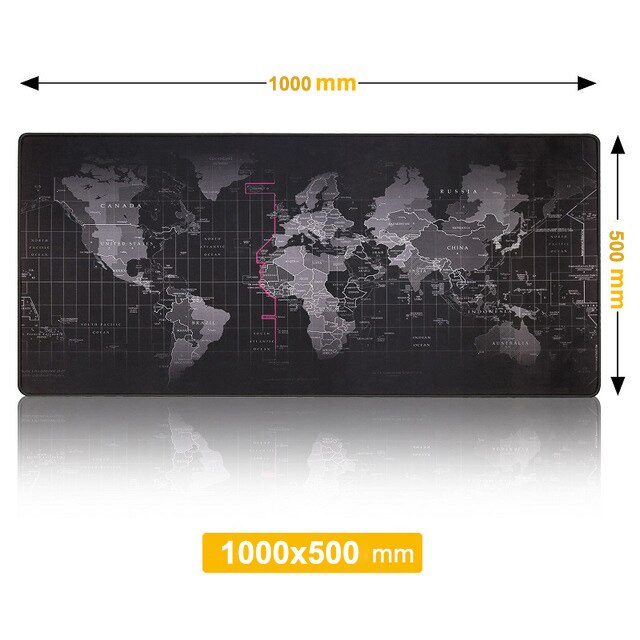 Pro Grote Gaming Muismat World Map Mousepad Computer Muis Mat Anti-Slip Rubberen Basis Bureau Mat Toetsenbord pad Mause Pad