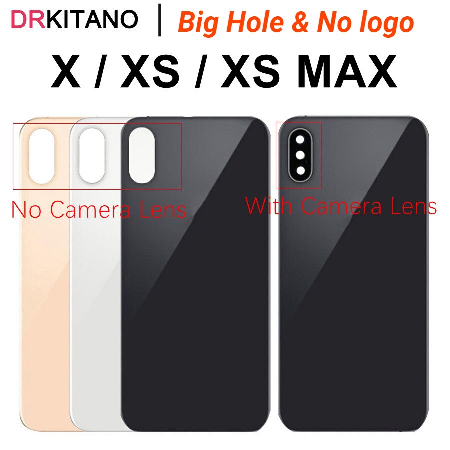 Sostituzione vetro posteriore per iPhone X XS MAX copribatteria pannello posteriore in vetro coperchio sportello posteriore + obiettivo fotocamera per iPhone X S