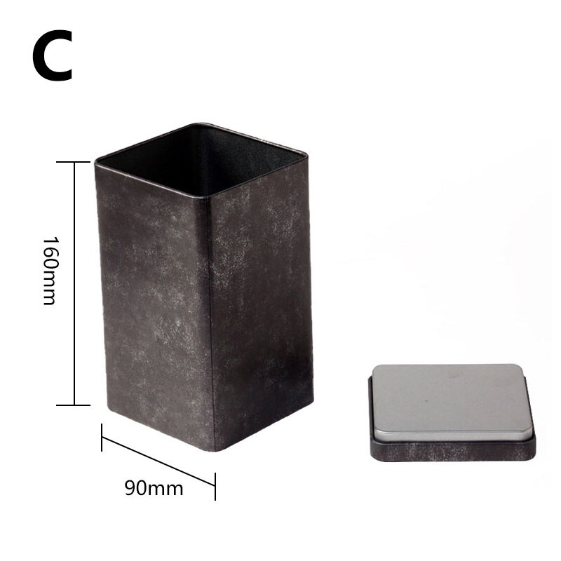 Caja de lata vacía, tarros de Metal, caja de hierro para té, galletas, contenedor de dulces, organizador cuadrado de Chocolate: C