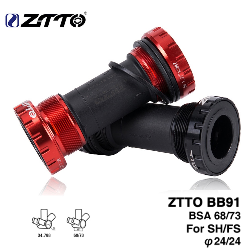 ZTTO BB91 Bicycle Bottom Bracket for BSA68 73 Threaded MTB Mountain Bike Road Bicycle Bottom Bracket Crankset Bearing Axis Parts
